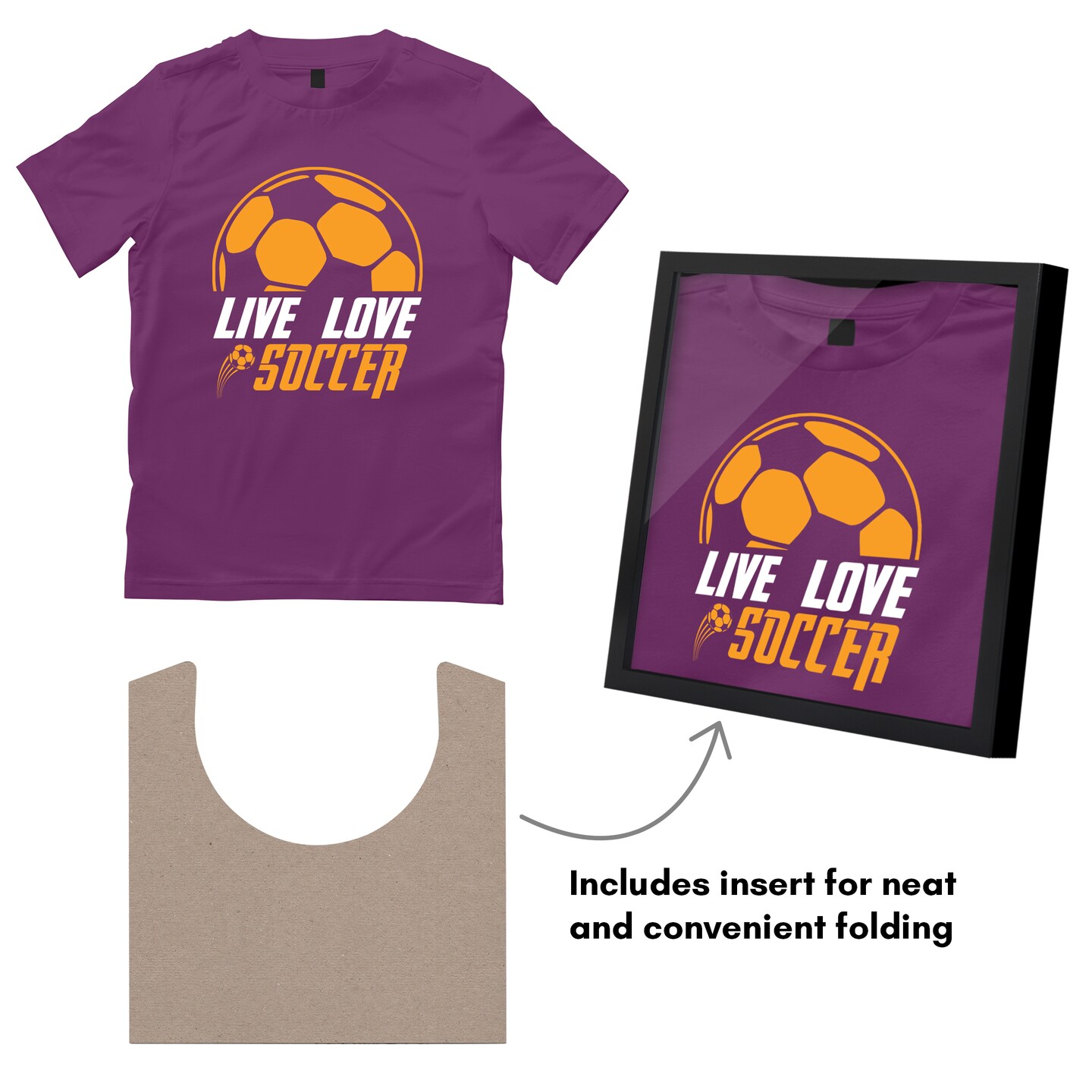 Americanflat T Shirt Frame - Frame with Shatter-Resistant Glass and Folding Insert - All-Star Collection - Black Tshirt Frames for Wall Display - Ideal for Sports Memorabilia or Graphic Tees