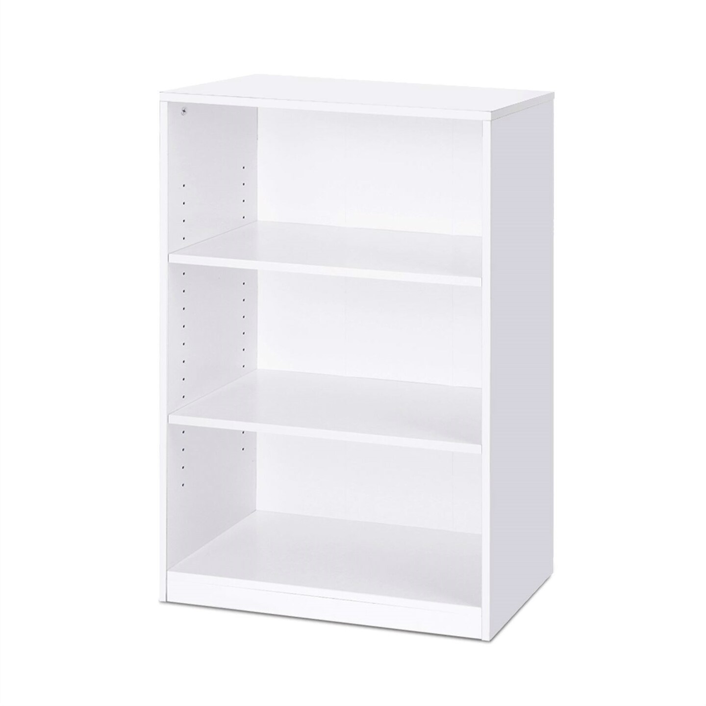 Modern Space-Saving 3-Shelf Bookcase with Adjustable Shelves for Living Room or Office Use