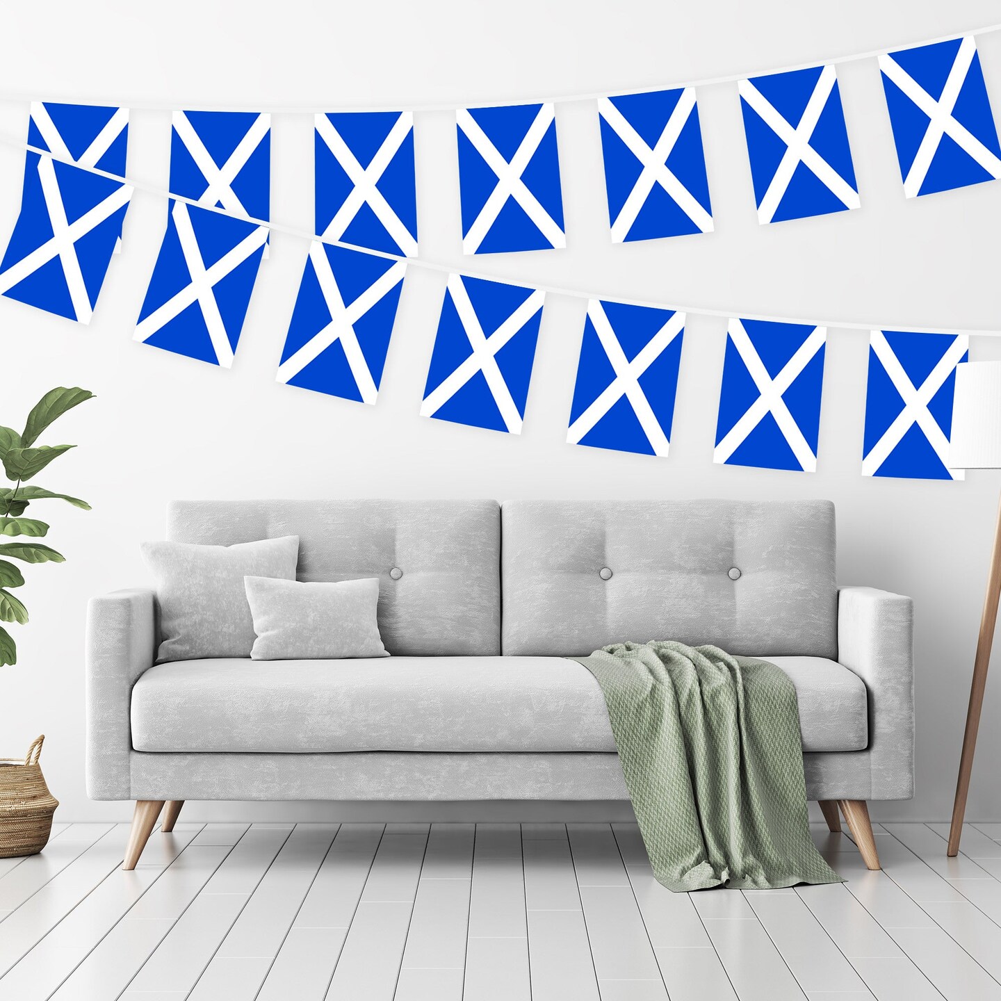 G128 Scotland Scottish Bunting Banner | Flag 8.2 x 5.5 Inch, Full String 33 Feet | Printed 150D Polyester, Decorations For Bar, School, Festival Events Celebration