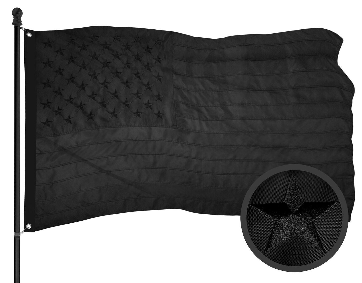 thumbnail image 2 of American USA Flag 3x5 Feet – Embroidered Polyester, Brass Grommets, By G128 2 of 14