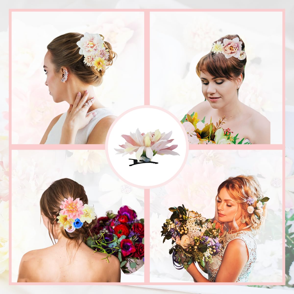 23pcs Flower Hair Clips Hair Barrettes for Women Flower Hair Accessories(pink,yellow)