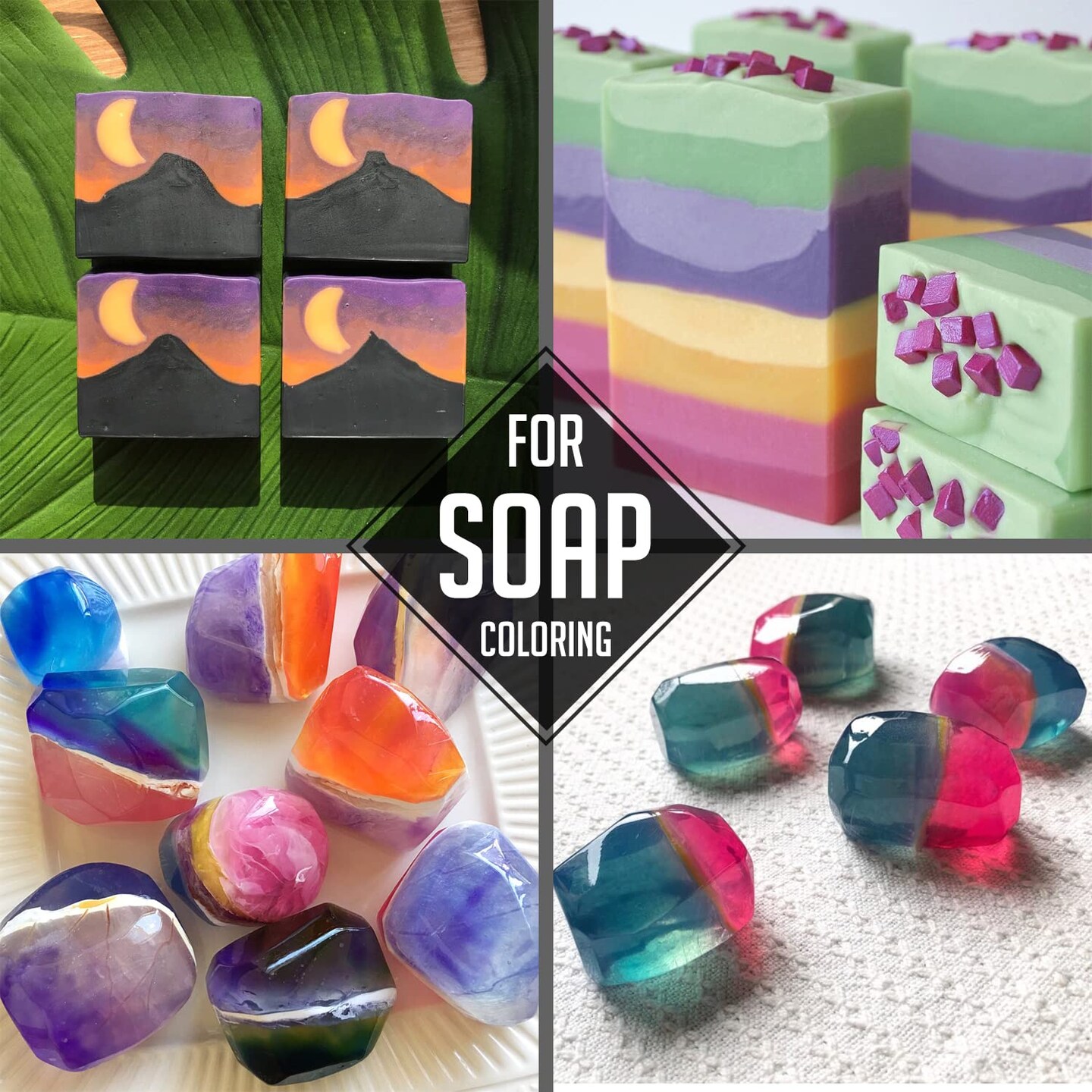 24 Color Food Grade Skin Safe Coloring for Bath Bomb and DIY Making Supplies - Liquid Concentrated Colorant Kit for Handmade Soaps and Crafts