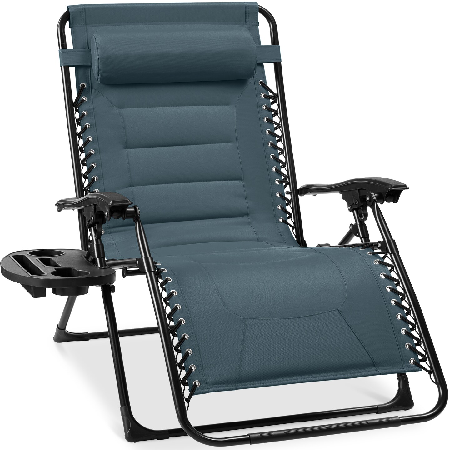Best Choice Products Oversized Padded Zero Gravity Chair, Folding Outdoor Patio Recliner w/ Side Tray