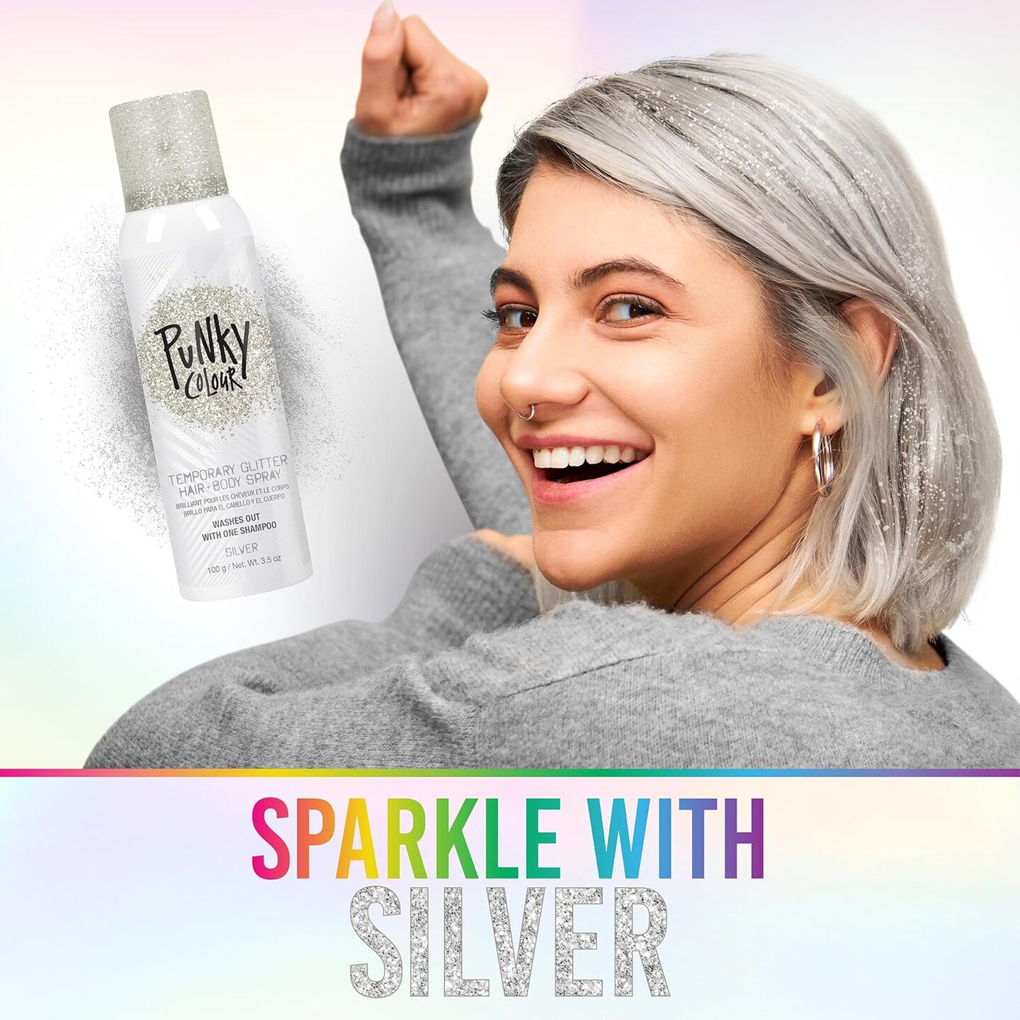 Punky Temporary Hair and Body Glitter Color Spray