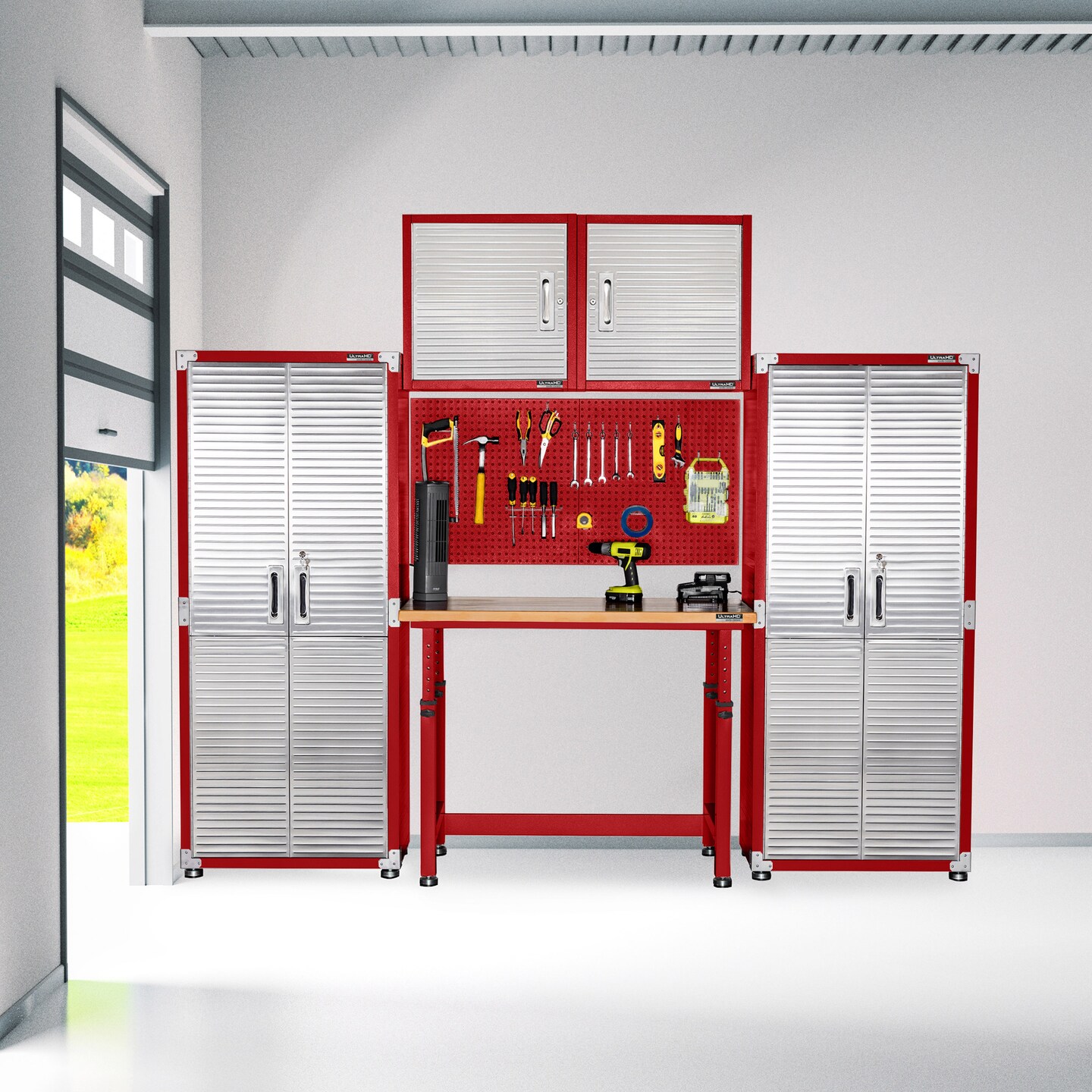 Seville Classics UltraHD Height Adjustable Workbench, 48" W x 24" D x 28.5" to 42" H