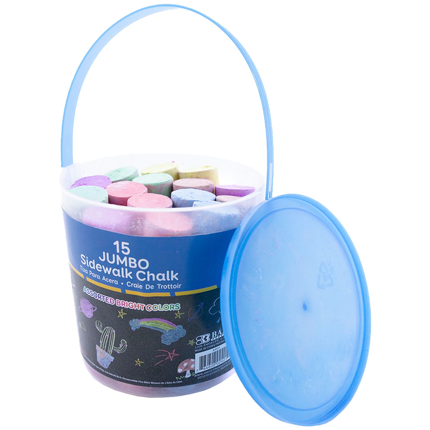 BAZIC Jumbo Color Chalk (15/Bucket)