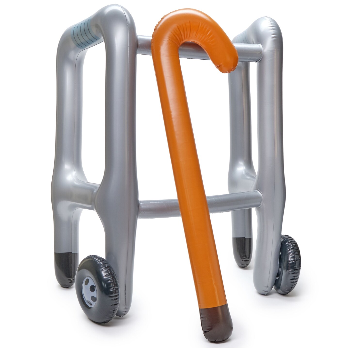 2 Pieces Inflatable Walker and Cane - Funny Gag Gift For Over The Hill Birthday Decorations, 100 Days of School Joke Props