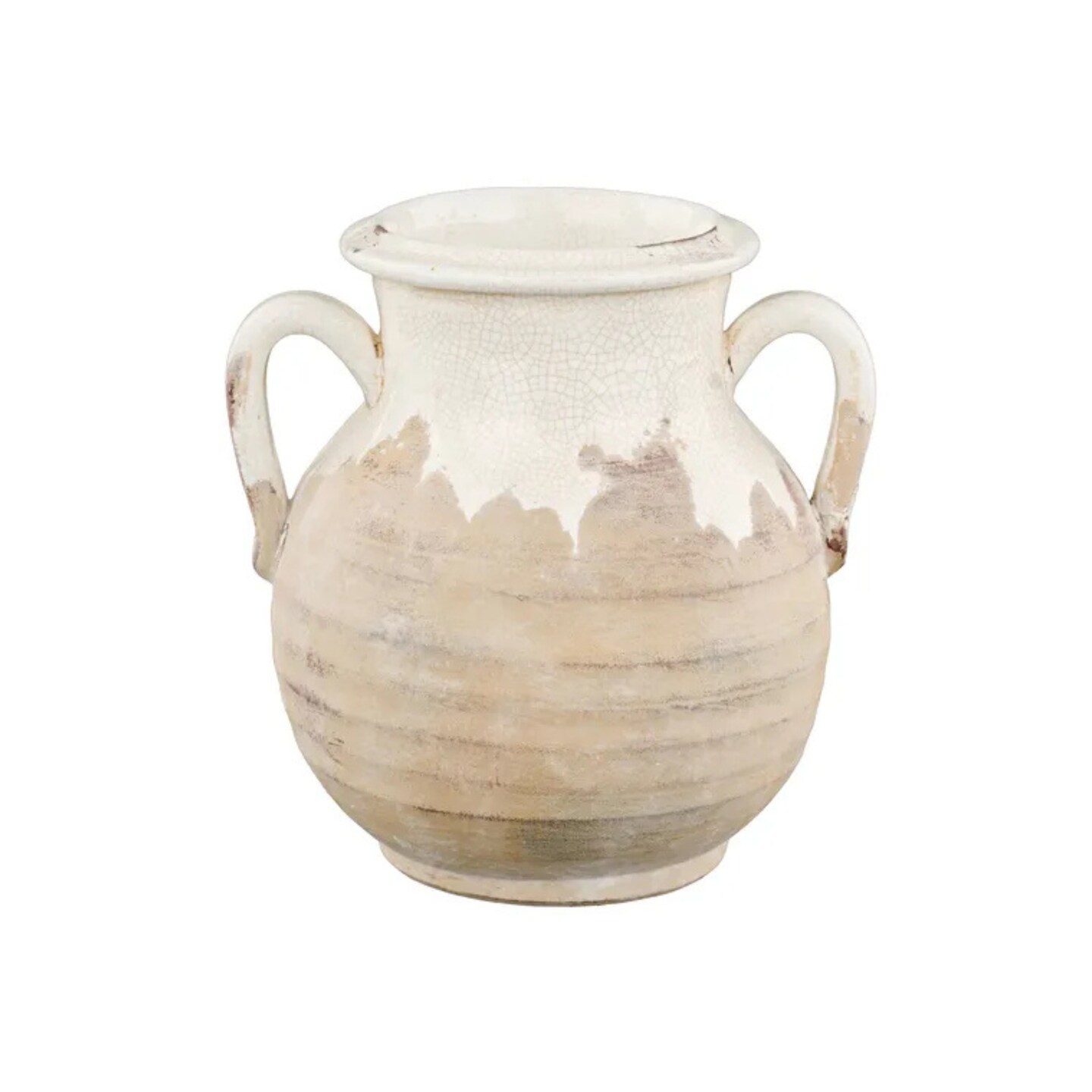 Hand Thrown Ceramic Vase with Crackle Glaze Farmhouse Decor-CB503827