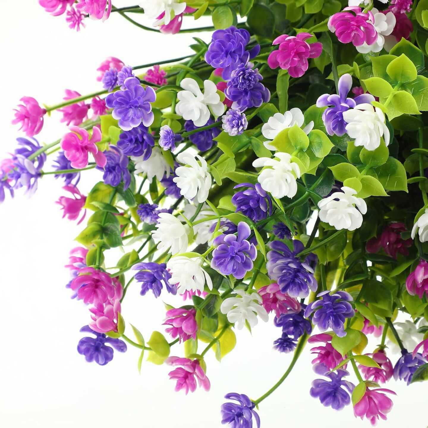 36 Bundles Artificial Flowers – UV Resistant Faux Plants for Outdoor & Home Decor (Delicate Colors)