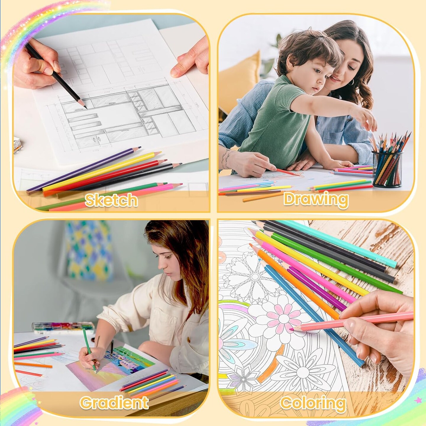 240 Packs Colored Pencils Bulk Classroom, Colored Pencils for Kids 12 Assorted Colors, Coloring Pencil Set Plus 24 Sharpeners, Pre-sharpened Color Pencils