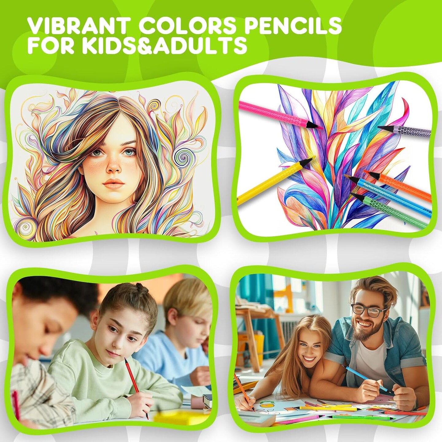 12 Double-Ended Colored Pencils, 24 Colors in 12 Pencils, Black Wooden Triangular Coloring Pencils for Kids, Party Bag Favors, Pre-sharpened