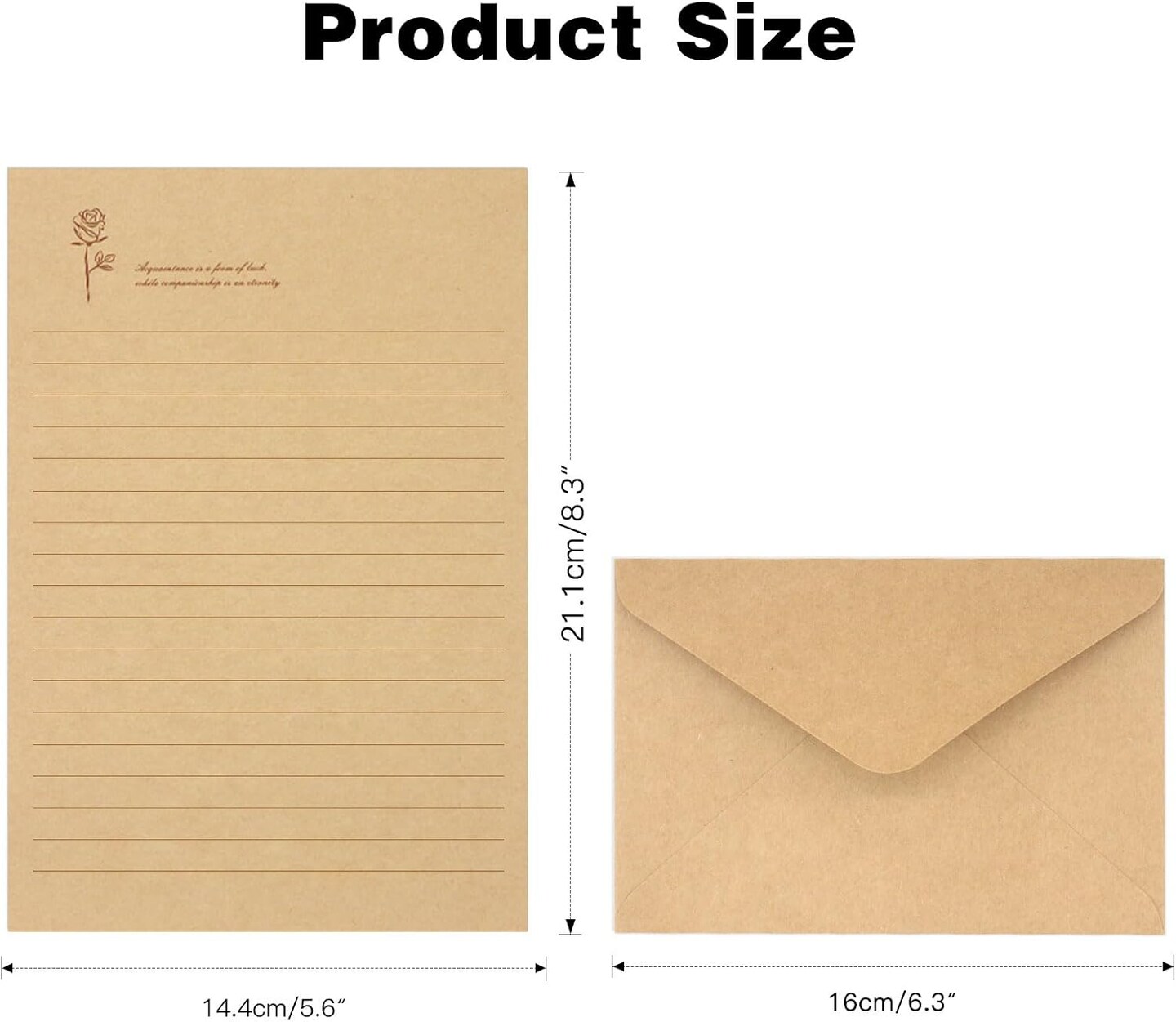 72 PCS Vintage Stationery Set, 24 Papers & 12 Envelopes, 8.3"L x 5.5"W