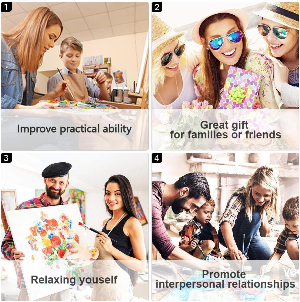 DIY Paint by Number for Adult, Mountain Range Paint by Numbers, Watercolor Landscape Adult Paint by Numbers Kits on Canvas