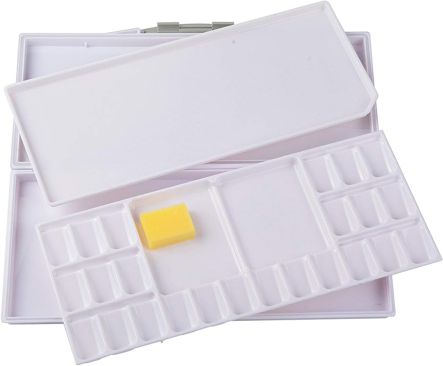 Airtight Leak-Proof Watercolor Palette, 24 Slightly Sloping Wells-3 Mixing Areas