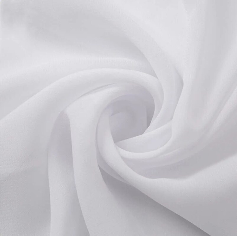 1 Yard 100% Polyester White Solid Chiffon Fabric 58/60″ Wide Rustic Sheer Decorative Bridal Wedding Backdrop Home Decor