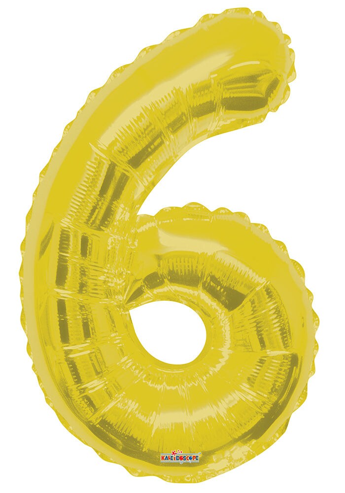 34&#x22; Numeral 6 Balloon - Gold, 1ct