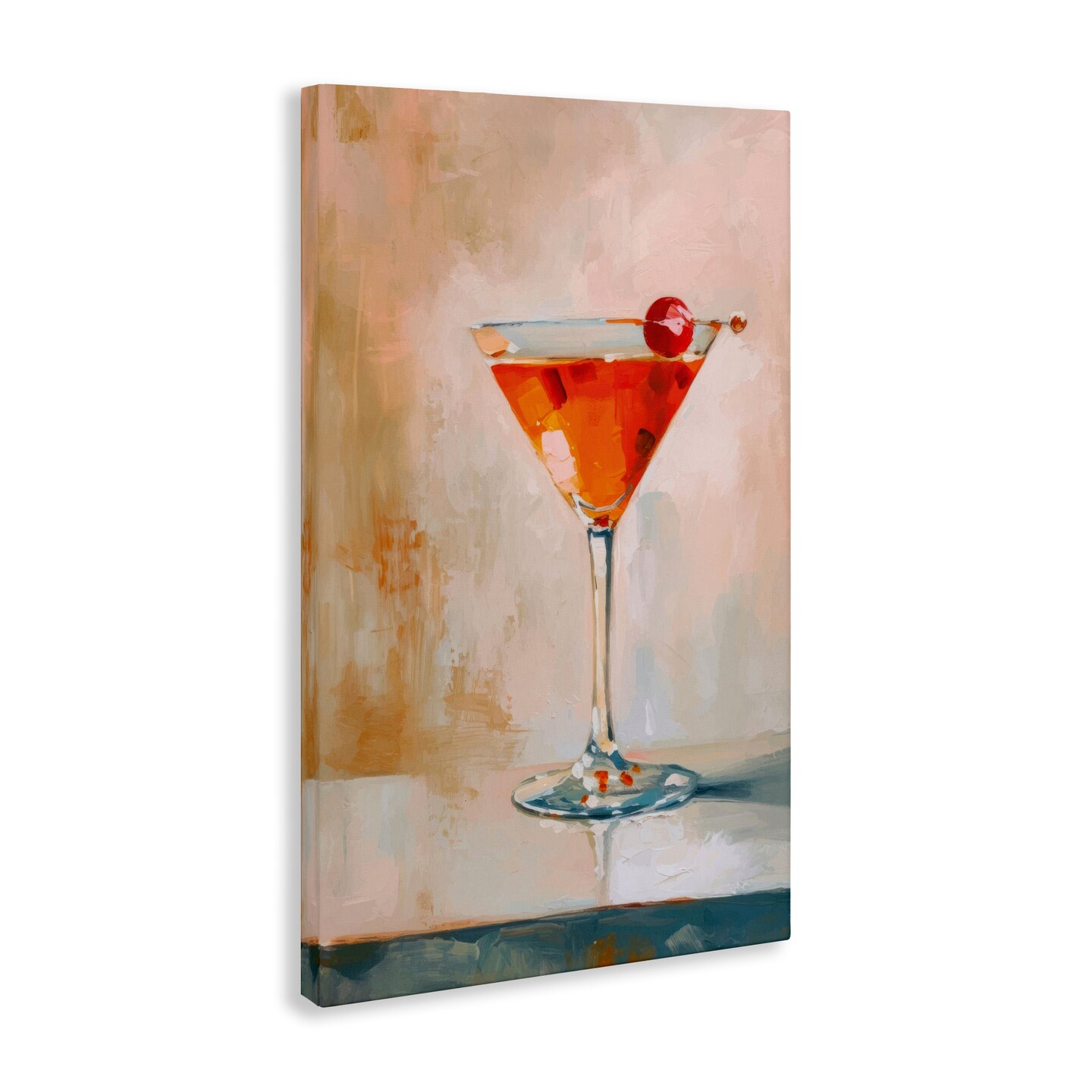 Stupell Industries Manhattan Cocktail with Cherry Canvas Wall Art Design by LSR Design Studio