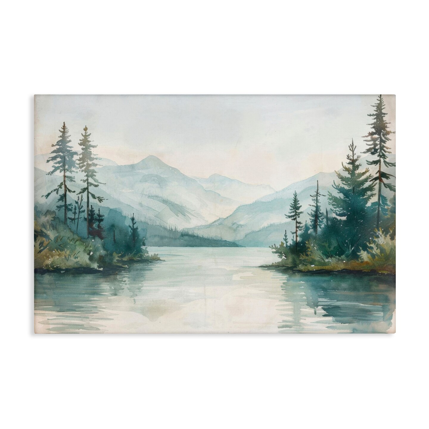 Stupell Industries Mountain Lake in Springtime Canvas Wall Art Design by LSR Design Studio