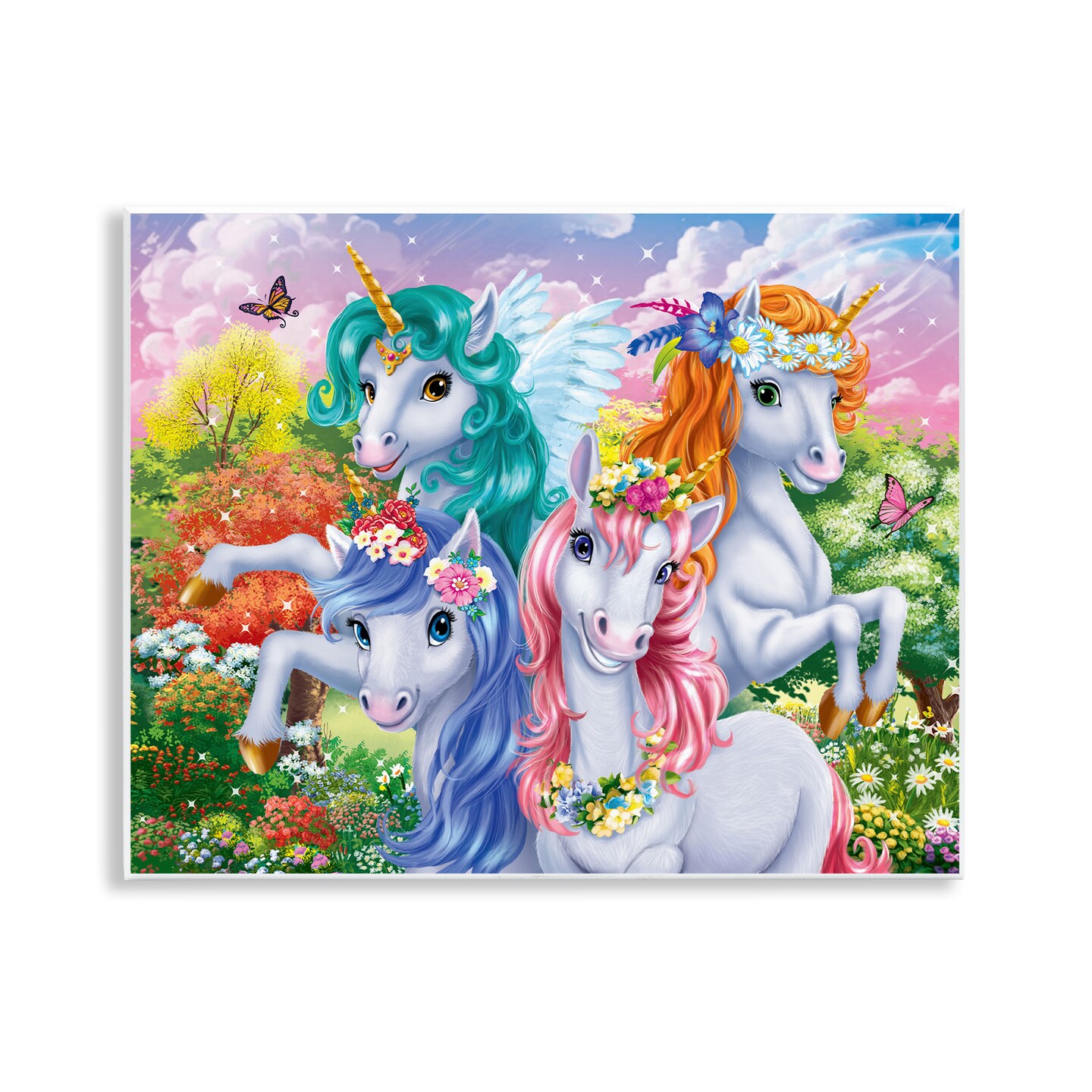 Stupell Industries Cute Unicorn Selfie Wall Plaque Art Design by Image World