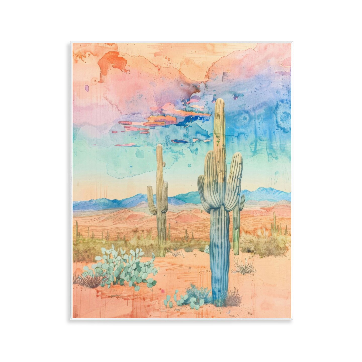 Stupell Industries Pastel Desert Sky Wall Plaque Art Design by LSR Design Studio