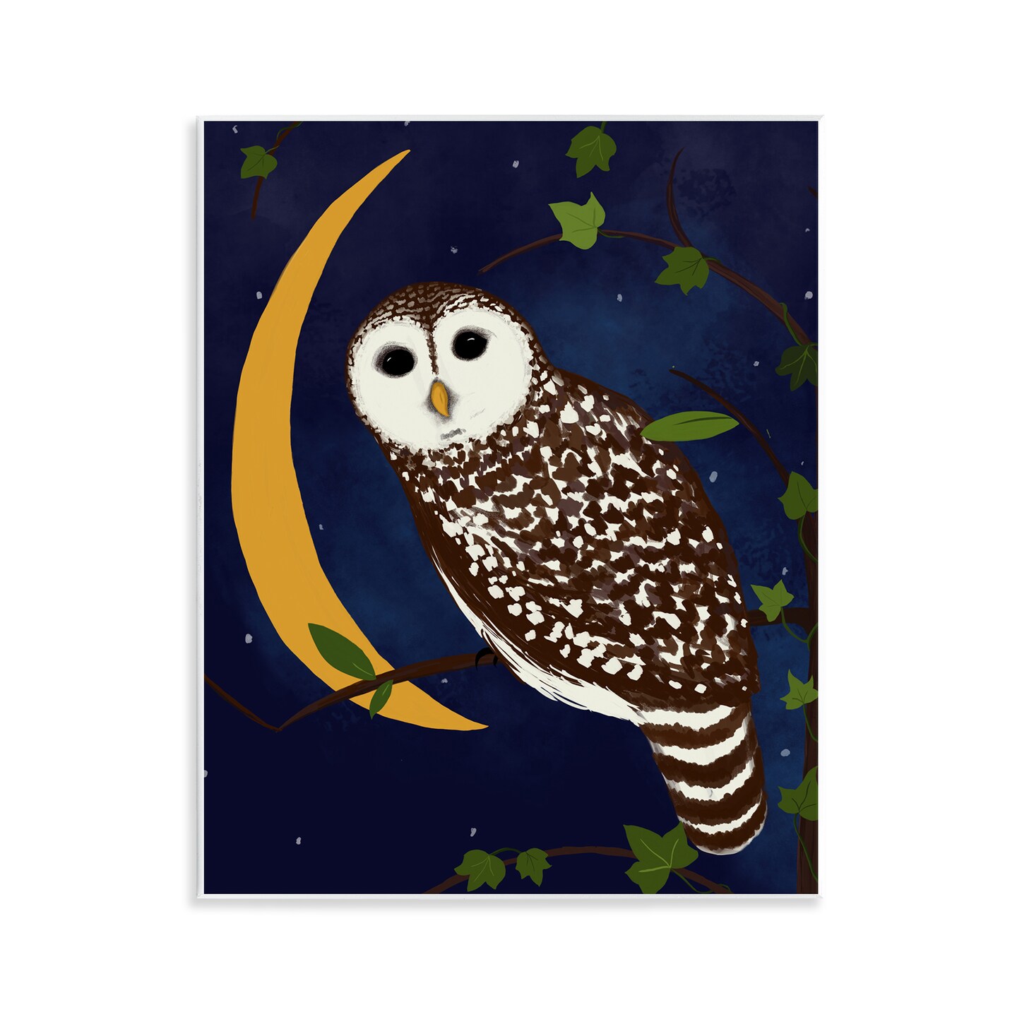 Stupell Industries Owl & Moon Forest Wall Plaque Art Design by Michelle Ingari Designs