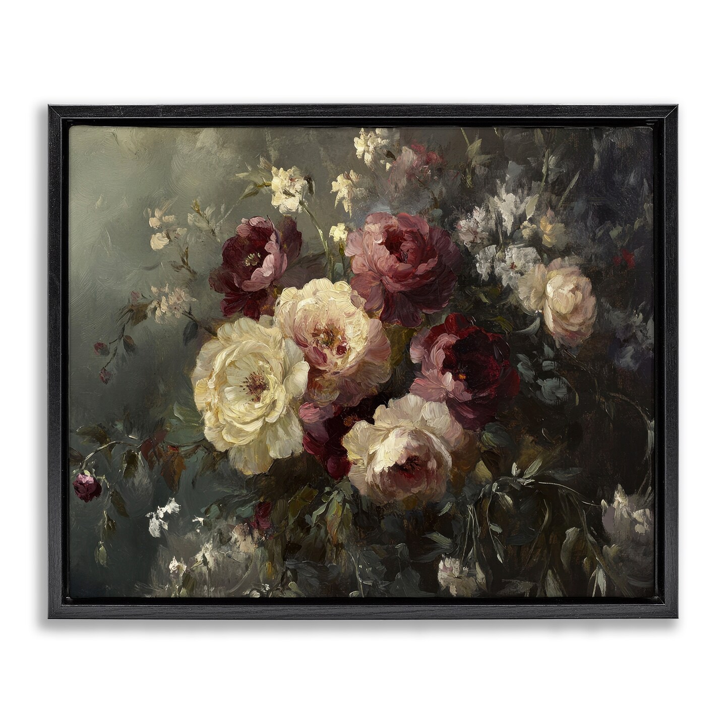 Stupell Industries Floral Decadence Bouquet Floater Framed Canvas Wall Art Design by Petal Prints Design