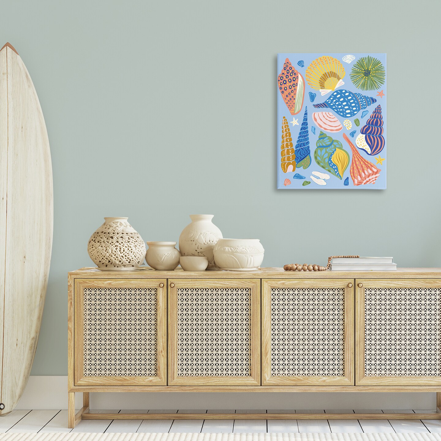 Stupell Industries Summer Fun Seashells Canvas Wall Art Design by Arrolynn Weiderhold