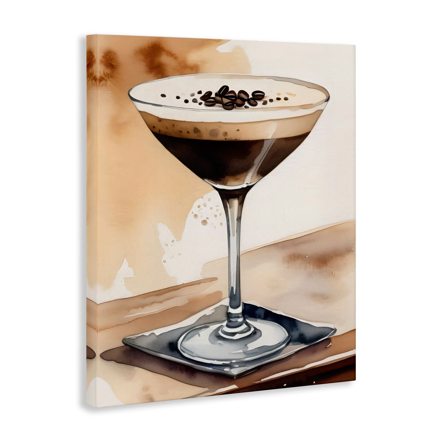 Stupell Industries Espresso Martini Watercolor Canvas Wall Art Design by LSR Design Studio