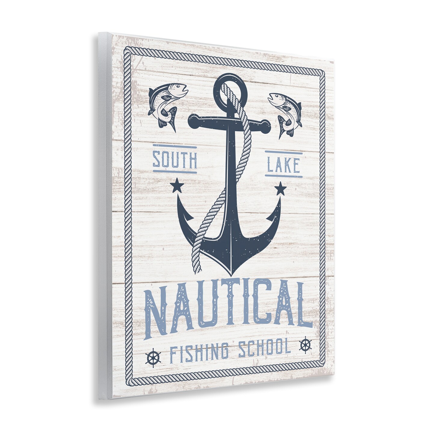 Stupell Industries Nautical Fishing School Wall Plaque Art Design by Angela Nickeas