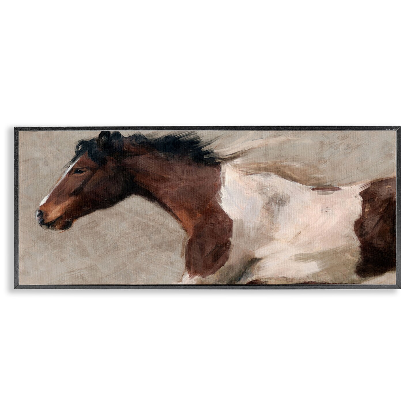 Stupell Industries Dashing Brown Horse Framed Giclee Wall Art Design by Nina Blue