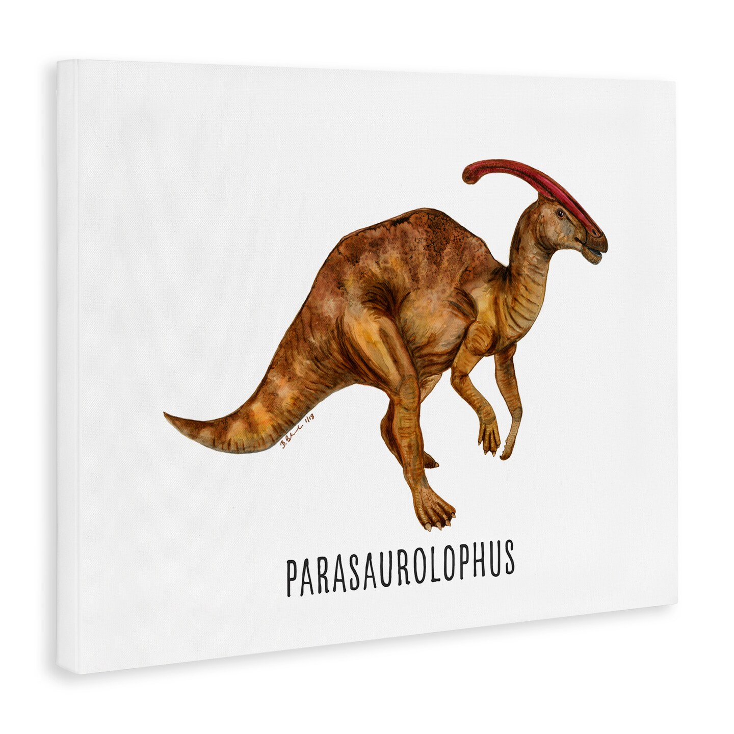 Stupell Industries Parasaurolophus Dinosaur Learning Canvas Wall Art Design by Brett Blumenthal