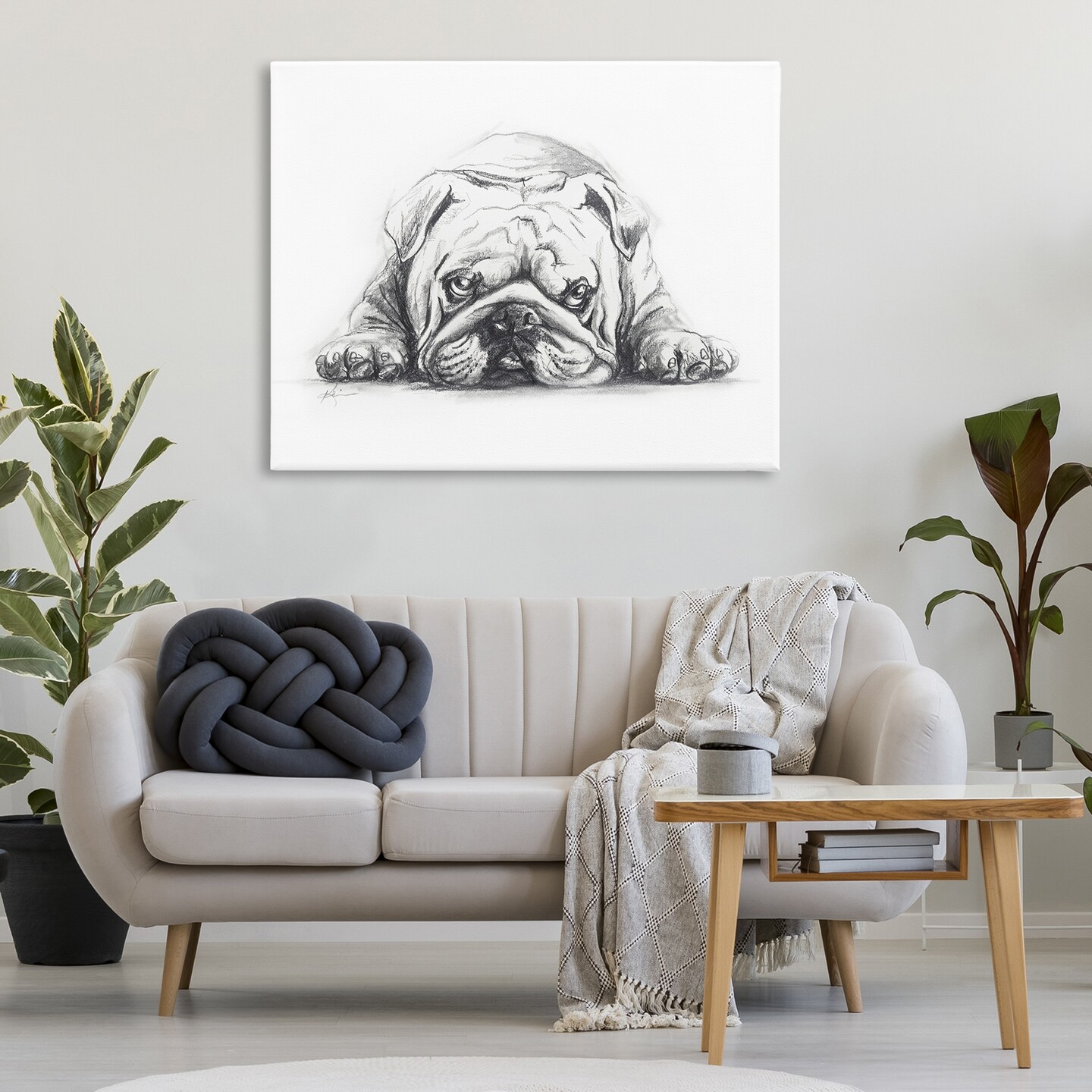 Stupell Industries Bulldog Puppy Naptime Canvas Wall Art Design by Lindsay Kivi Fine Art