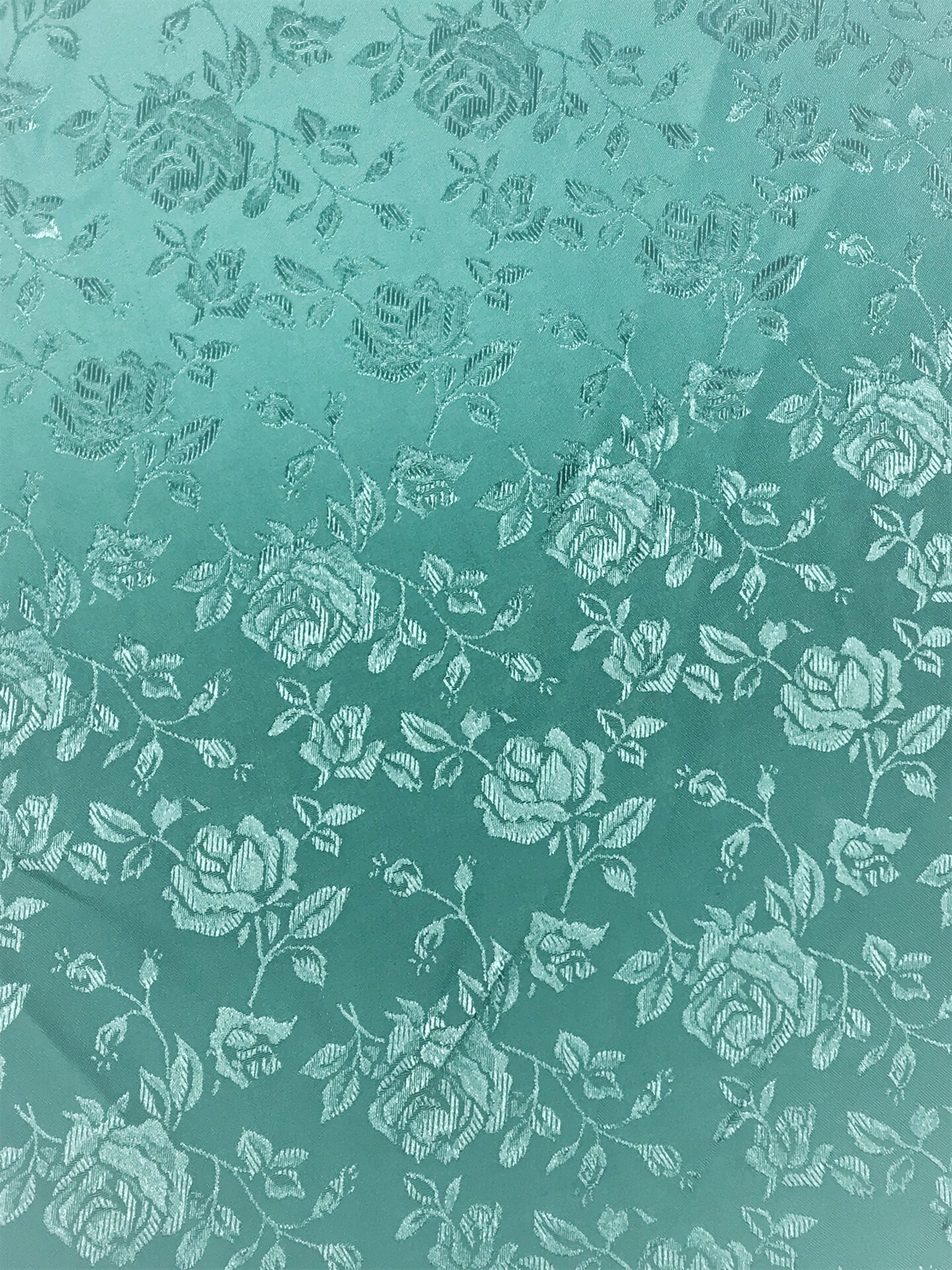 1 Yard Aqua Reversible Jacquard Satin Fabric for Drapes Clothing Tablecloth Crafts 58/60 Inches Width