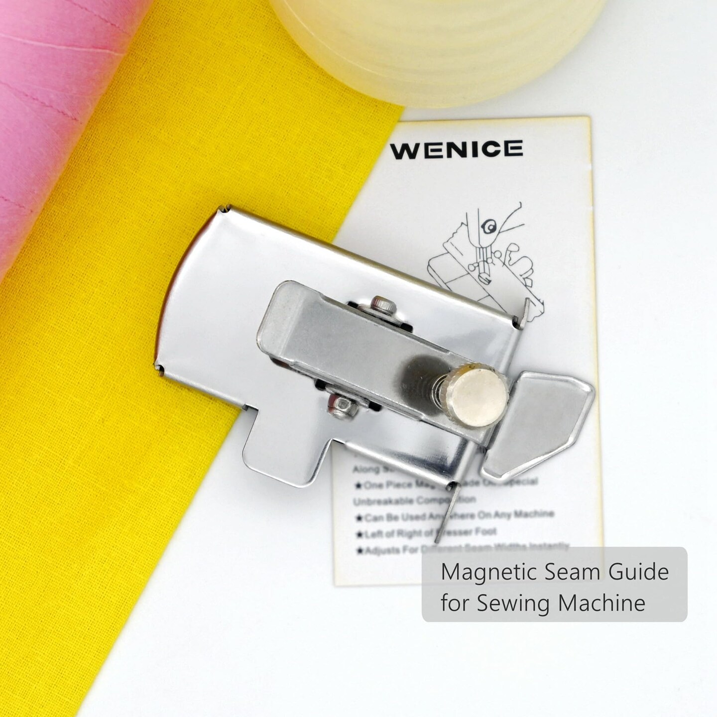 Magnetic Seam Guide for Sewing Machine,Guide Sewing Foot,Hem Guide,WENICE Sewing Machine Accessories 1Pcs
