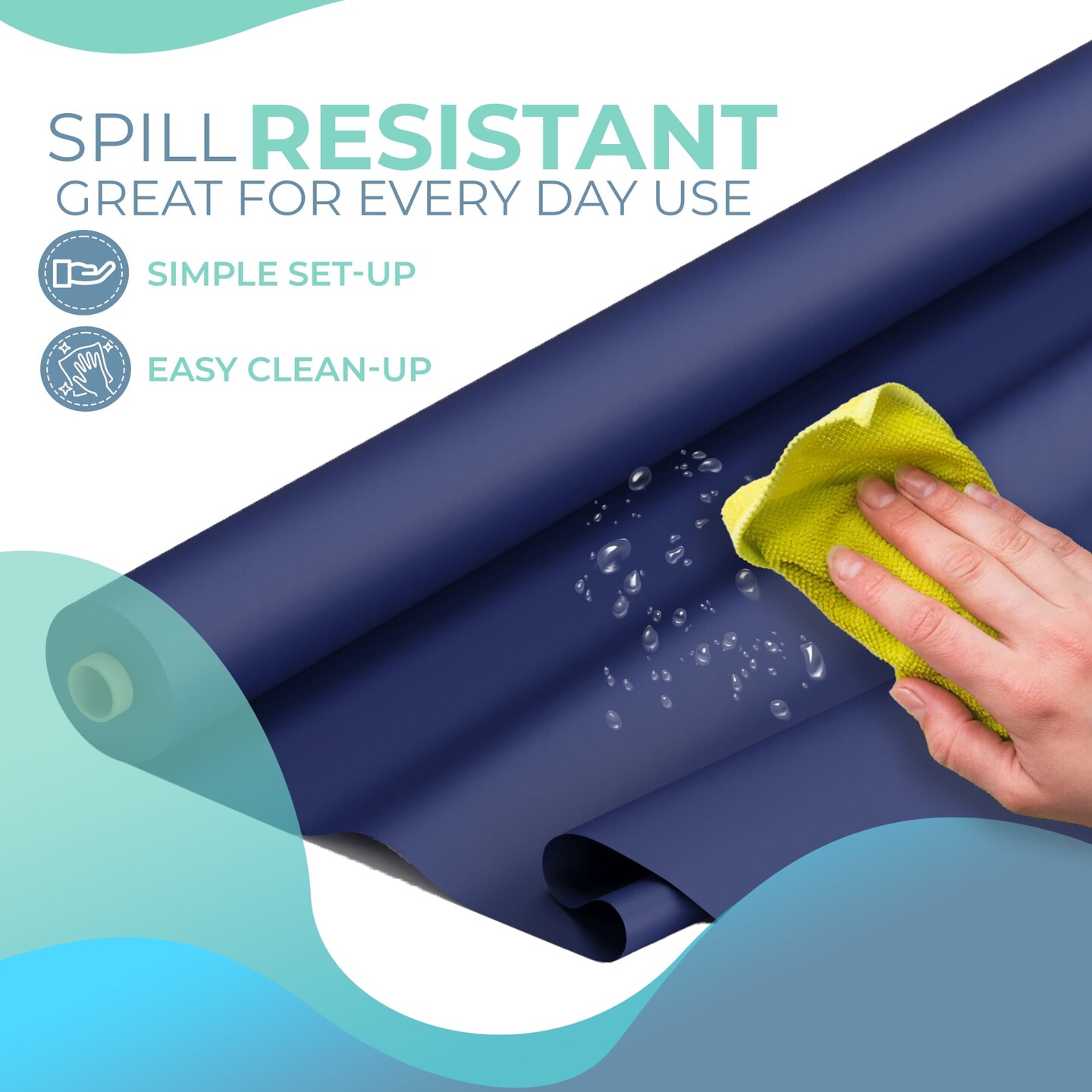 Exquisite Plastic Table Cover Roll – 40" x 100' Disposable Tablecloth Roll – Premium Thick 0.5 MIL Plastic Banquet Roll – Party Table Cover Roll for Events & Catering