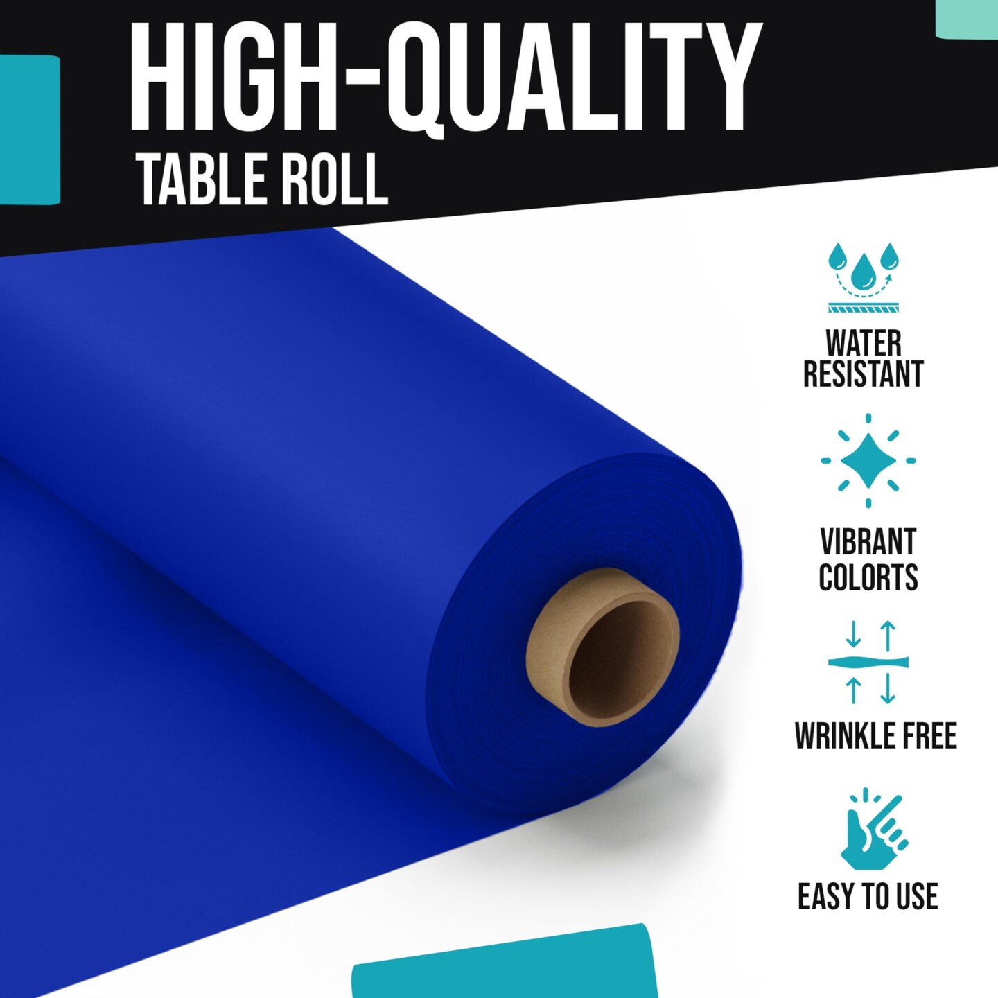 Exquisite Plastic Table Cover Roll – 40" x 100' Disposable Tablecloth Roll – Premium Thick 0.5 MIL Plastic Banquet Roll – Party Table Cover Roll for Events & Catering