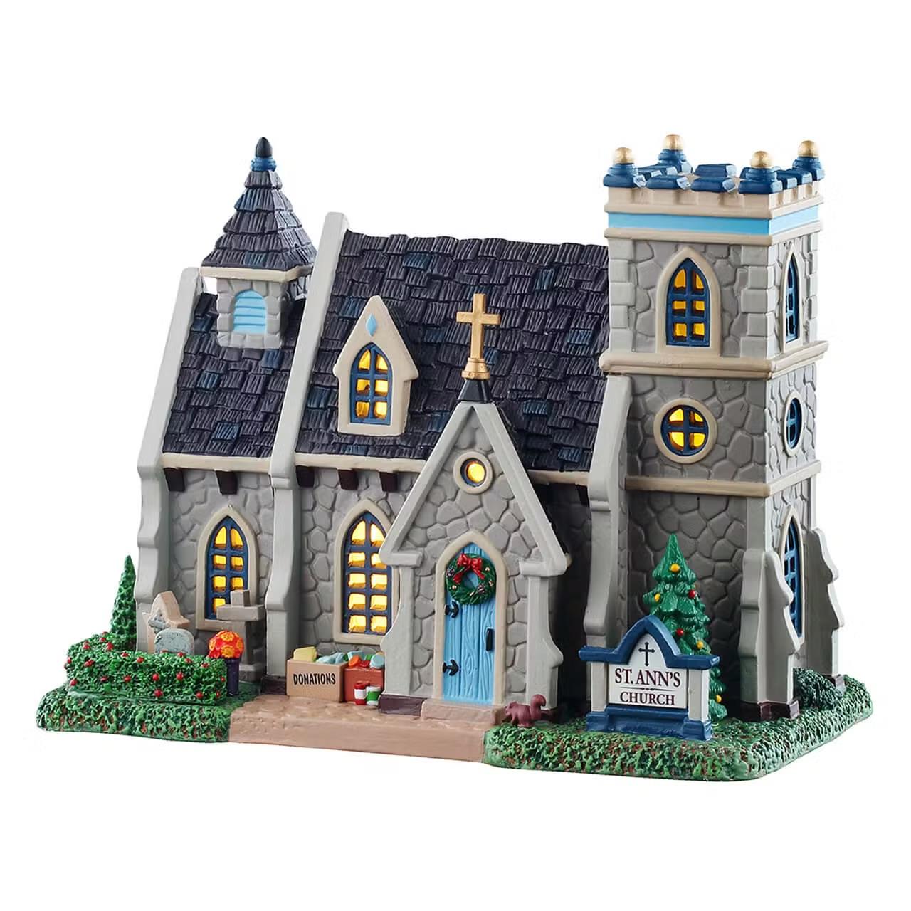 Lemax Caddington Village Church: St. Anne&#x27;s Christmas Building