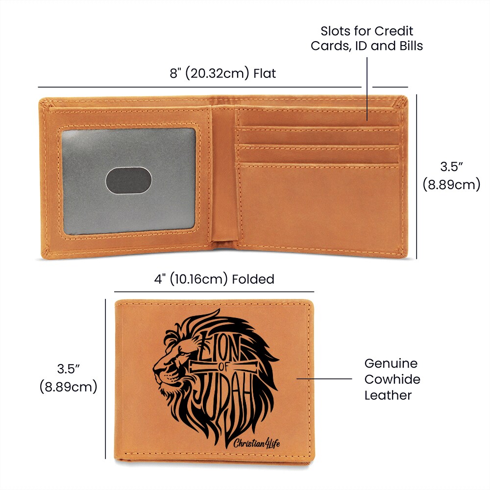 Lion of Judah - with optional Name or Message - Christian Leather