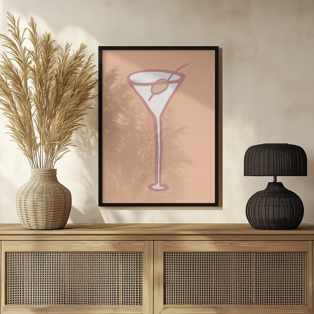 Olive In Glass Peach Fuzz Poster - Pictufy Studio 24x36 Black Framed Art | Home or Office Art