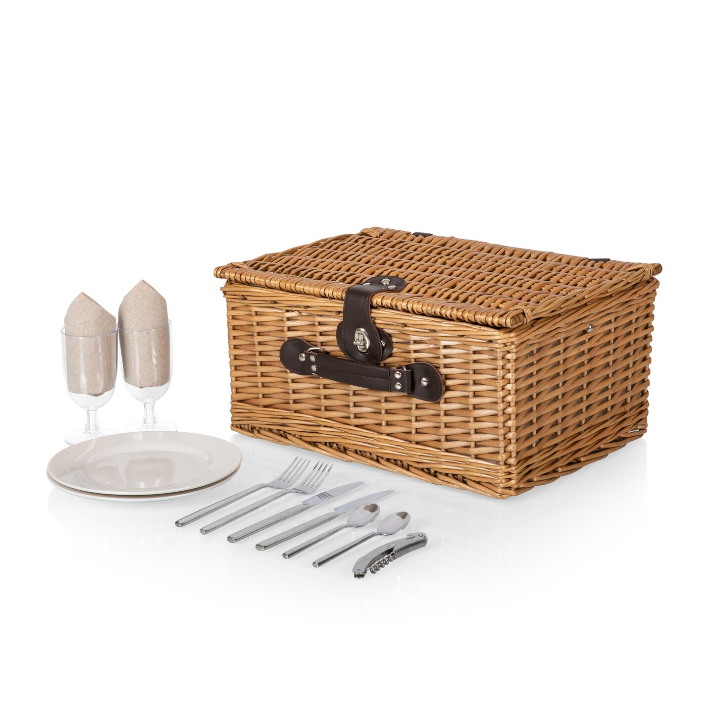 Classic Picnic Basket, (Beige Canvas)