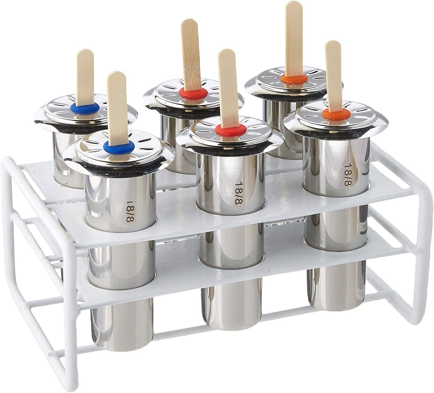 18/8 Stainless Steel Popsicle Mold, Set of 6