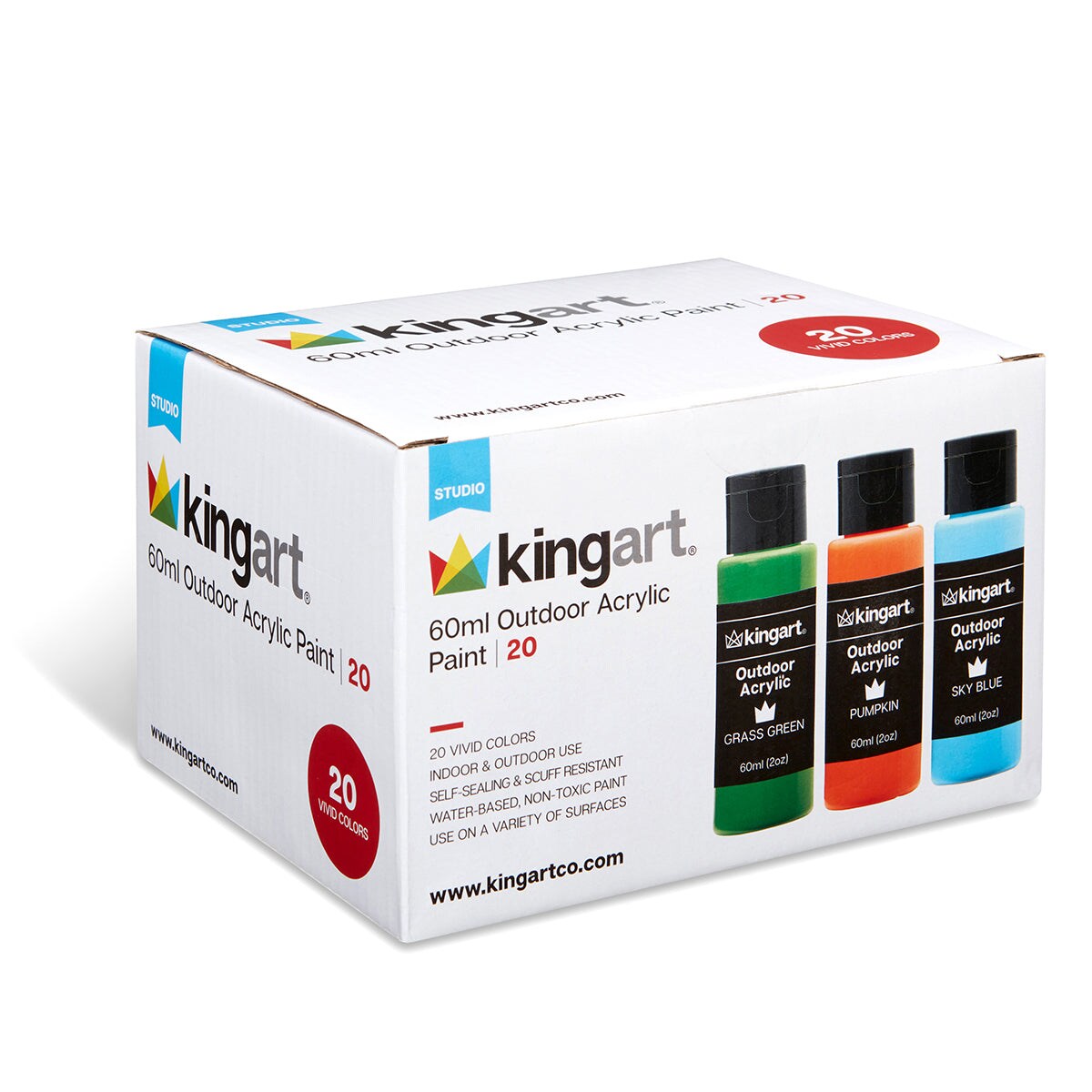 KINGART&#xAE; Outdoor Acrylic Paint, 20 Colors