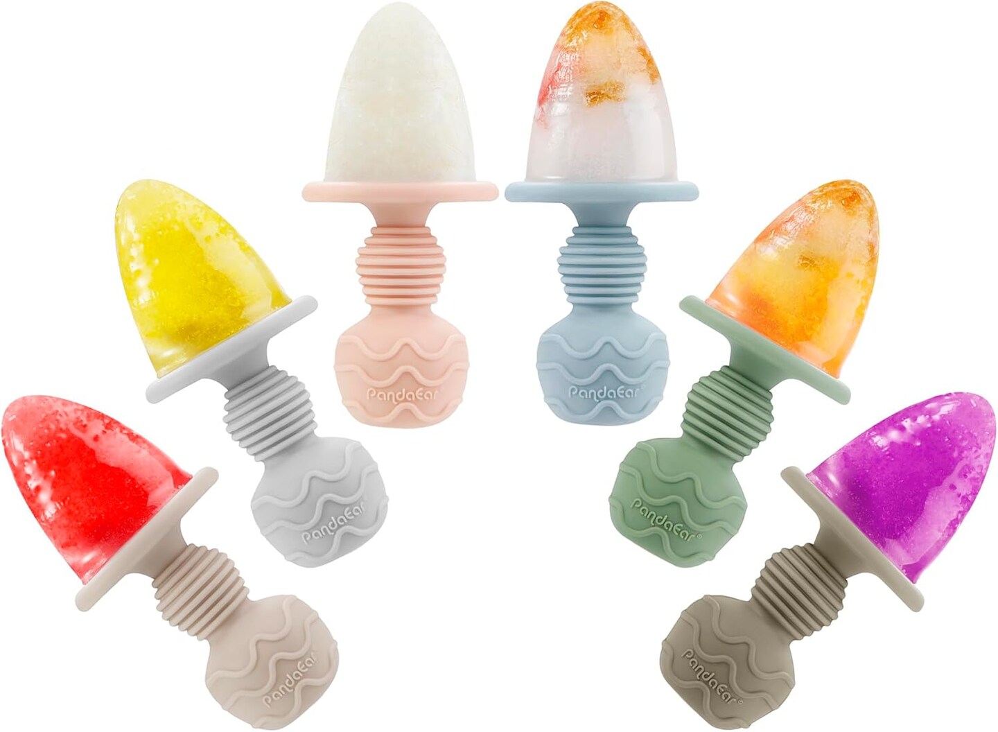 Silicone Baby Popsicle Molds – 6-Cavity Mini Breastmilk & Fruit Ice Pop Maker with Drip-Guard Handles for Teething Relief, Safe BPA-Free Infant Frozen Treats (Multicolor)