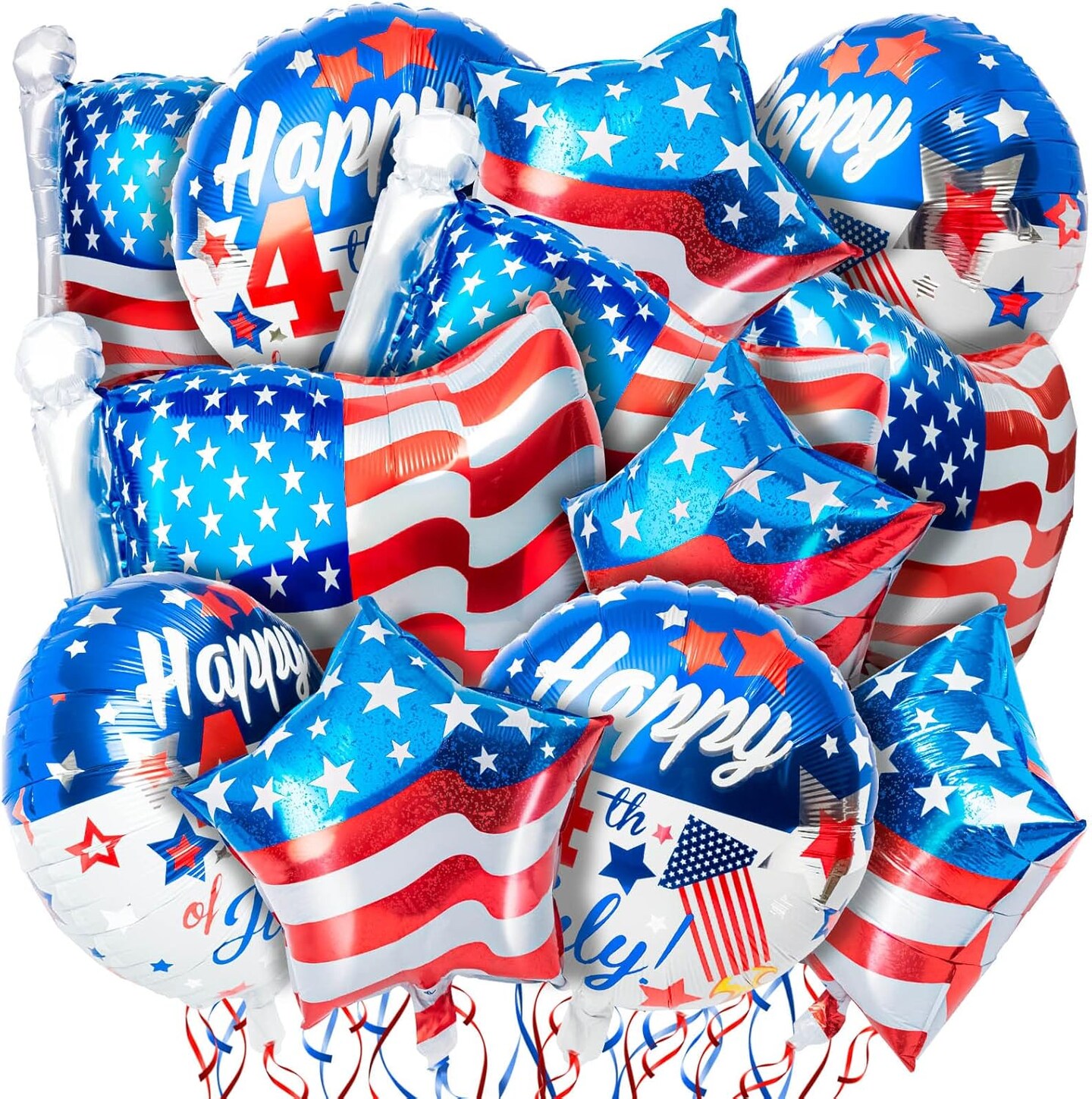 12 Pcs Fourth of July Balloons, Independence Day Balloon American Patriotic Party Balloon Red White Blue, 4th of July Balloons for Party Decorations Supplies