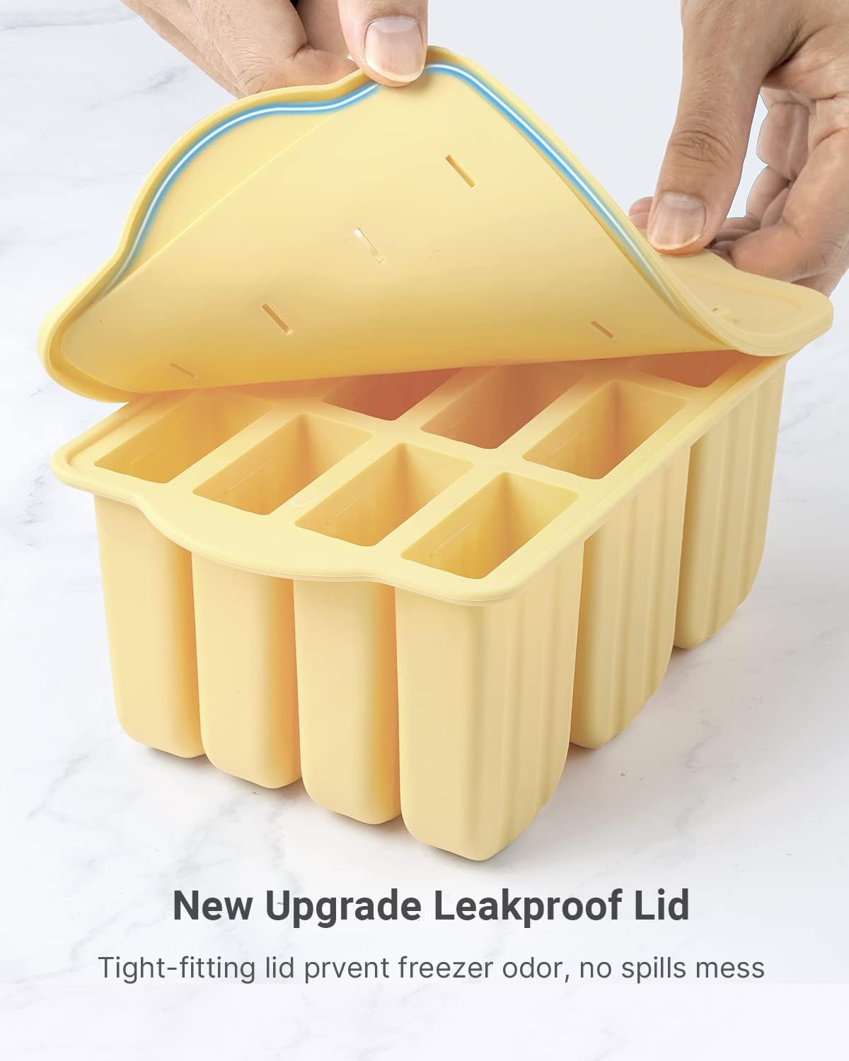 Popsicles Molds,12 Pieces Silicone Popsicle Molds Easy-Release BPA-free Popsicle Maker Molds Ice Pop Molds Homemade Popsicle Ice Pop Maker with 50PCS Popsicle Sticks+Cleaning Brush