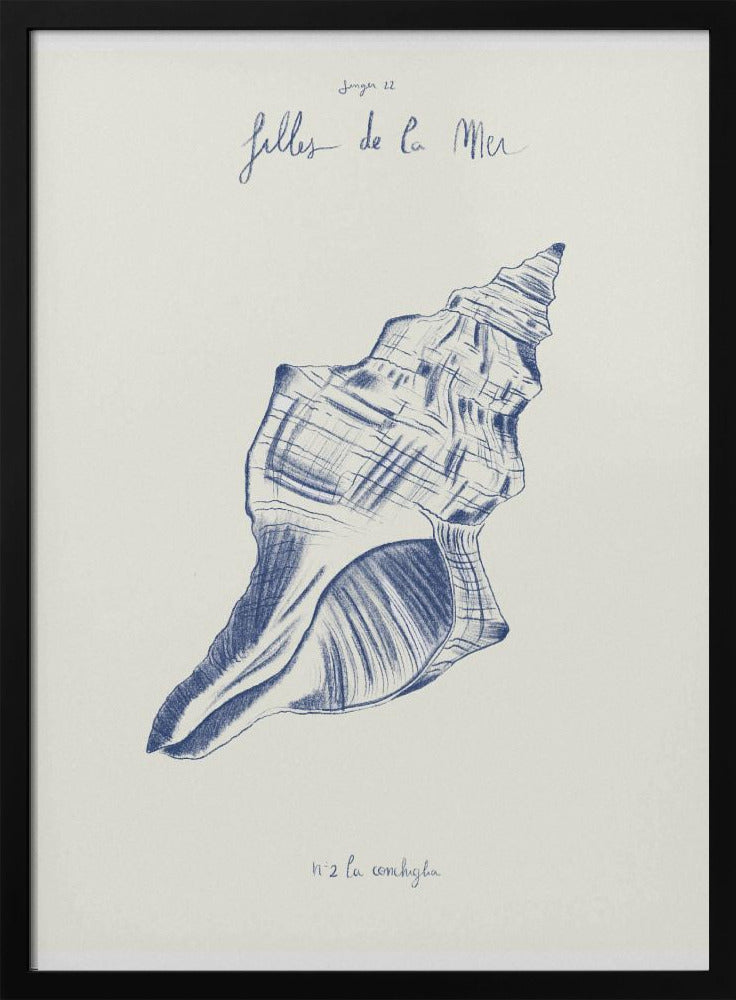Filles de la mer n.2 - La conchiglia - Giulia Mora 24x36 Black Framed Art | Home or Office Art