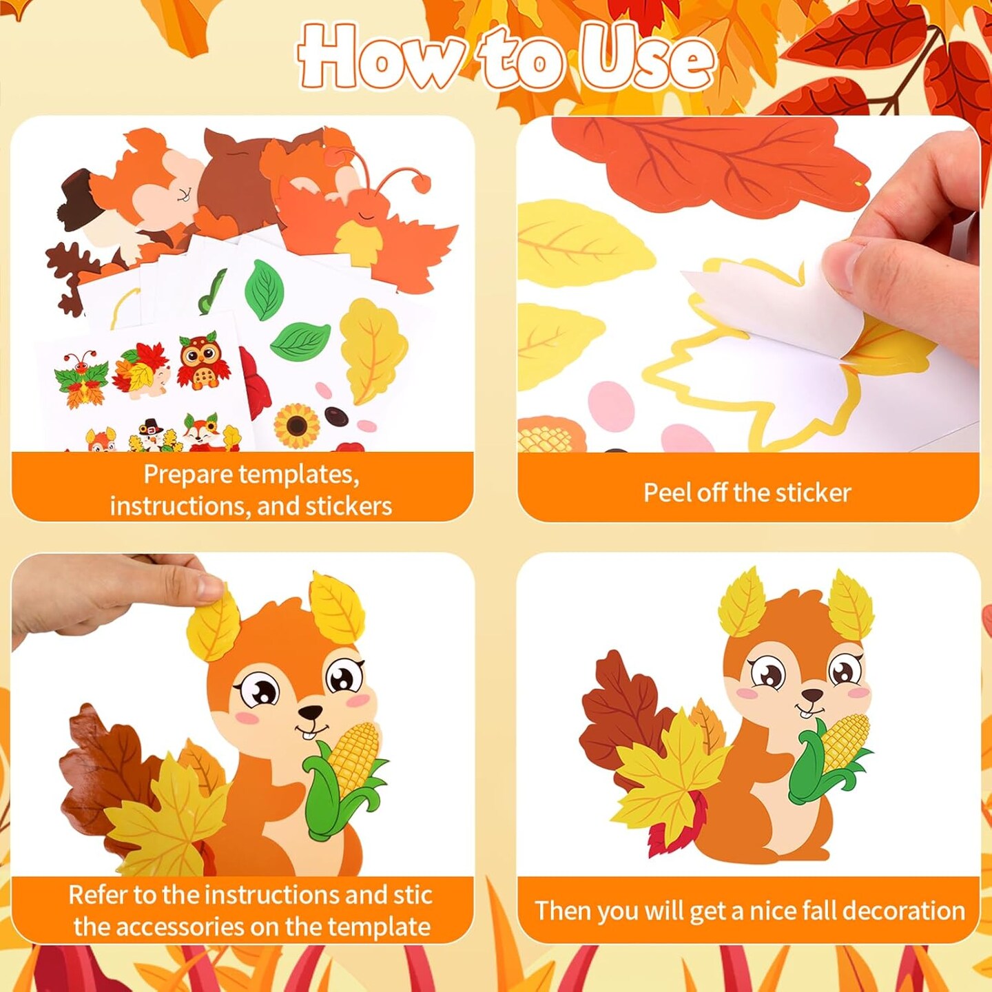 12PCS Fall Animal Craft Kit for Kids