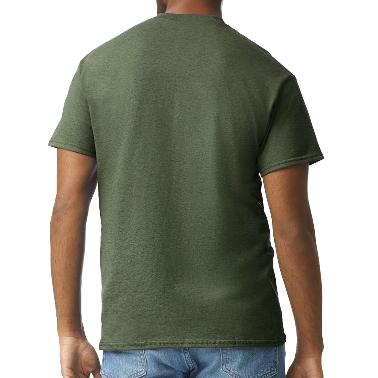 Gildan Ultra Cotton Plain T-Shirt for Men, Short Sleeve Military Green Craft Blank Tee