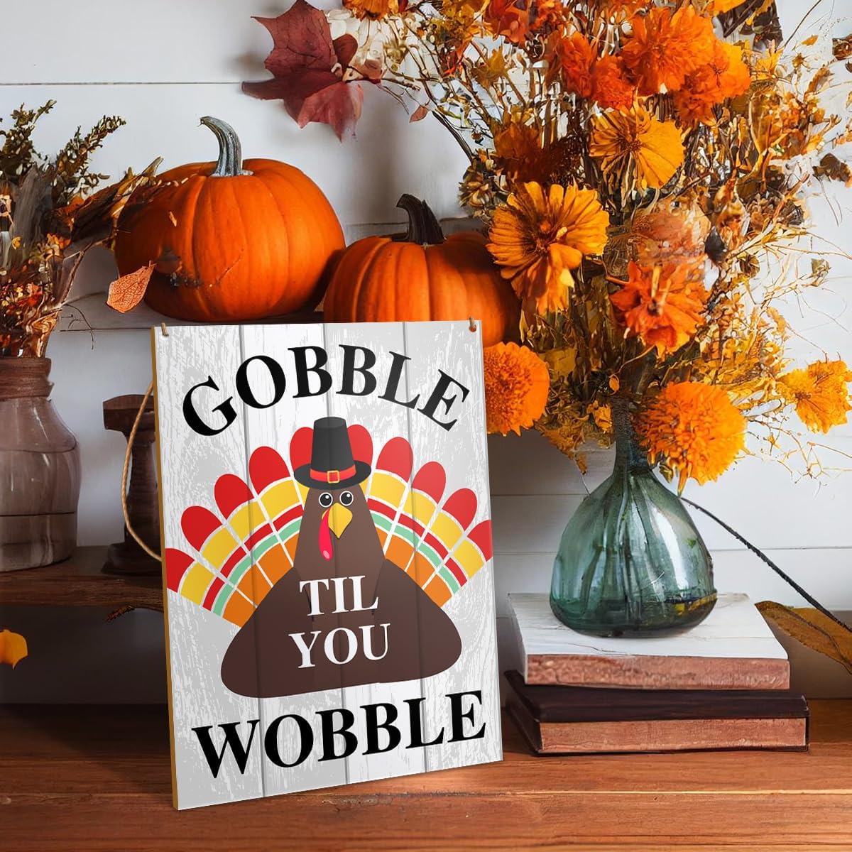 Thanksgiving Wall Art Decor Fall Gobble Til You Wobble(a3)