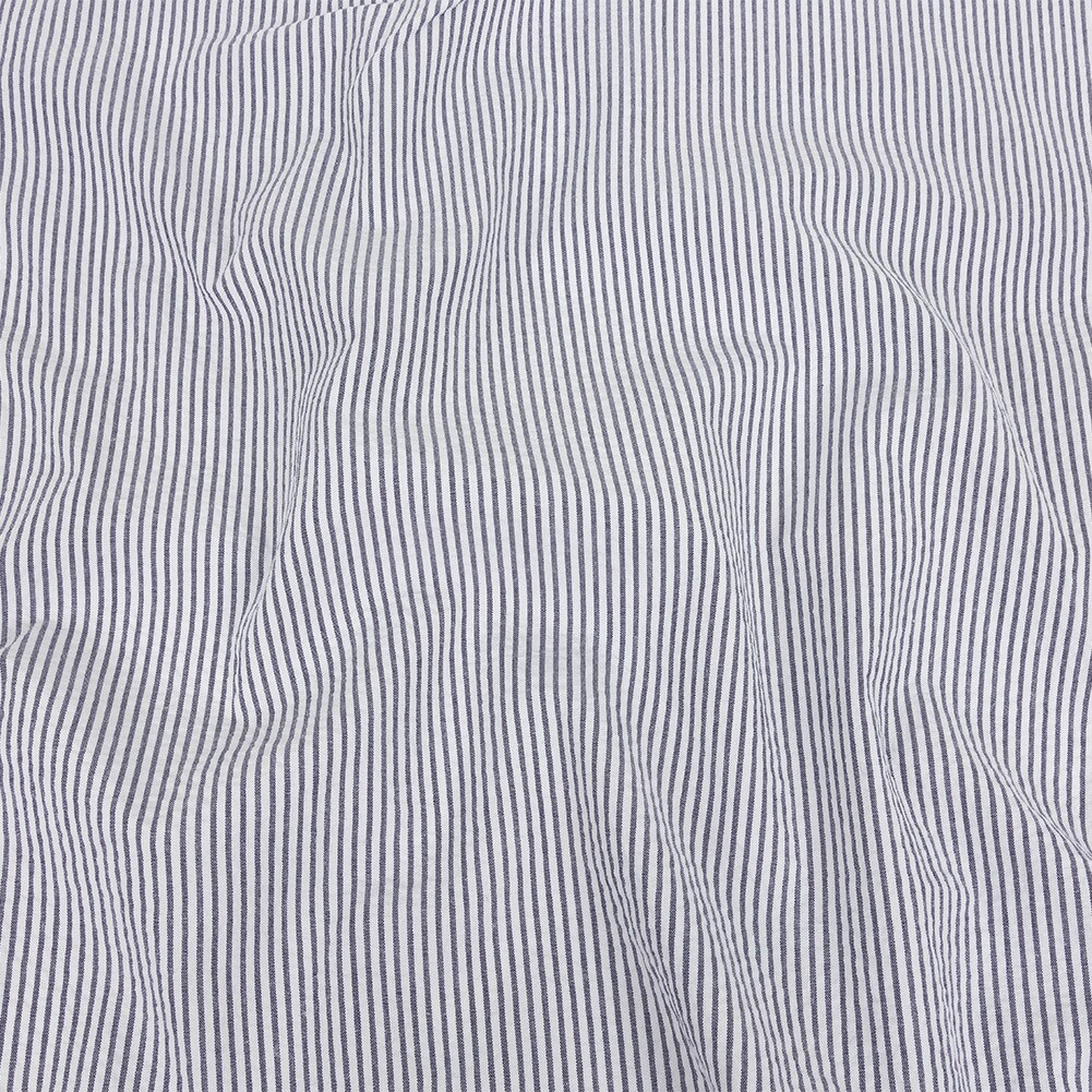 1 Yard Organic Cotton Seersucker Navy Stripes